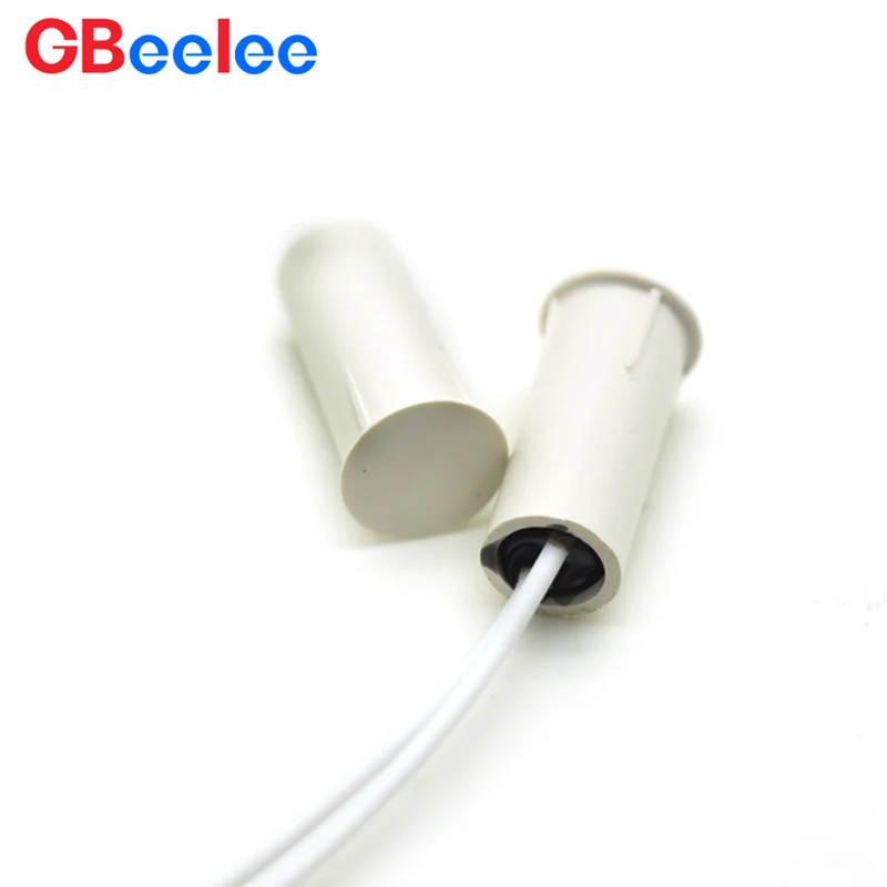 50 stuks bedraad magnetisch deursensoralarm, anti-diefstal ingebedde kunststof magnetische bedieningsschakelaar, normaal open en normaal gesloten