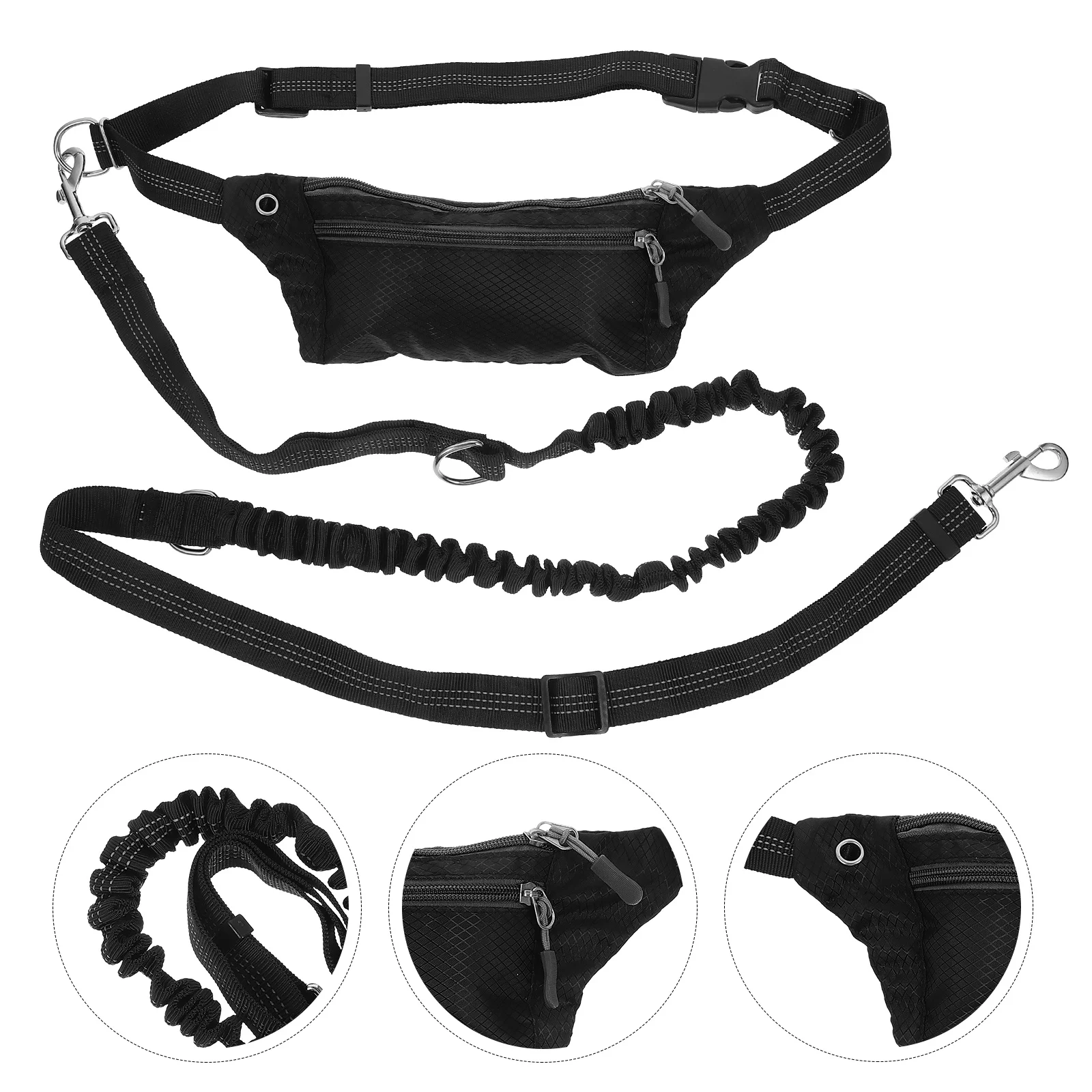 

Dog Leash Waist Pack Lightweight Durable Hands Free Elastic Absorbing Bungee Leash for Running Training Jogging