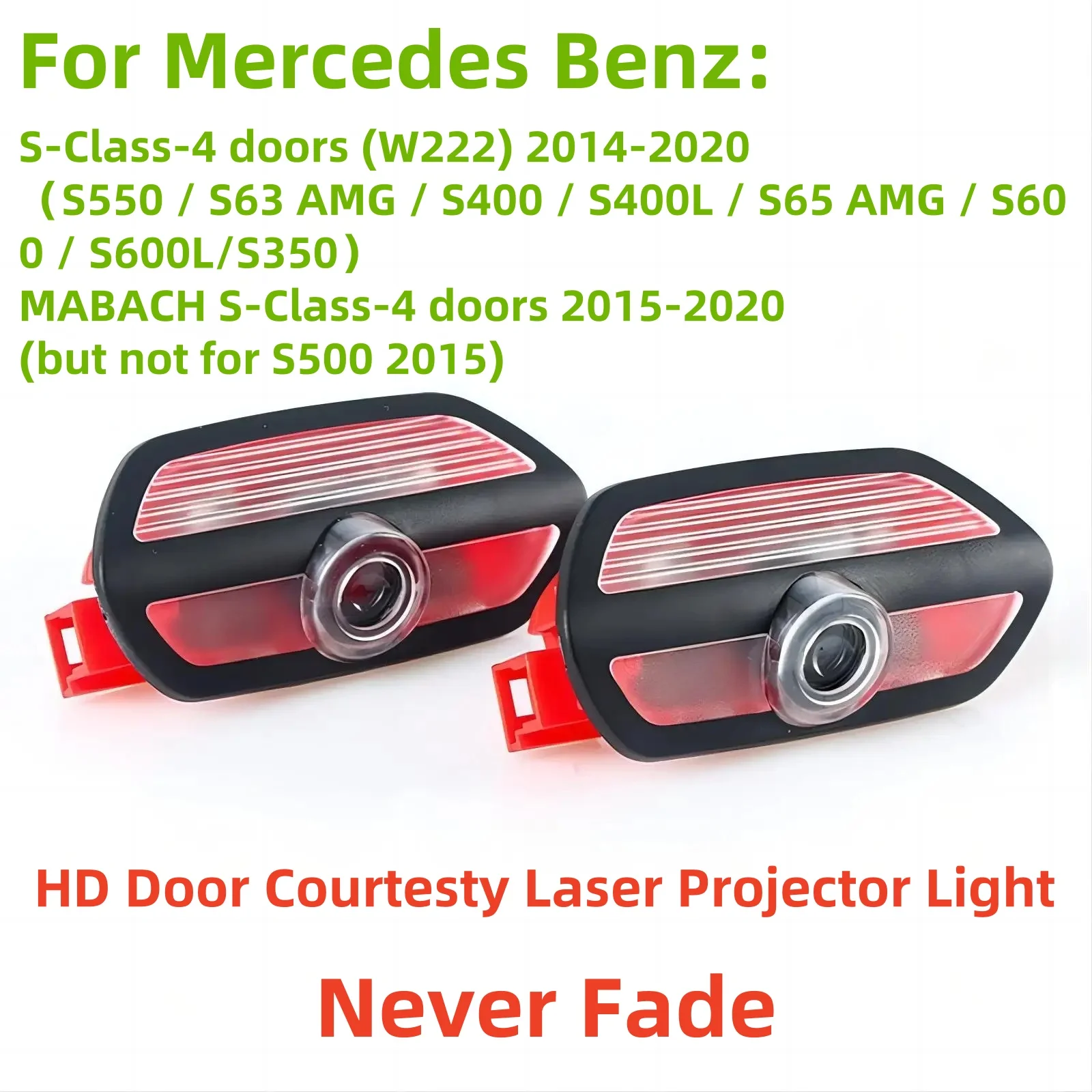 

2X LED Car Door Welcome Light Ghost Shadow Lamp For Mercedes Benz W222 S Class S350 S400 S550 S600 S63 amg 2014-2020 Accessories