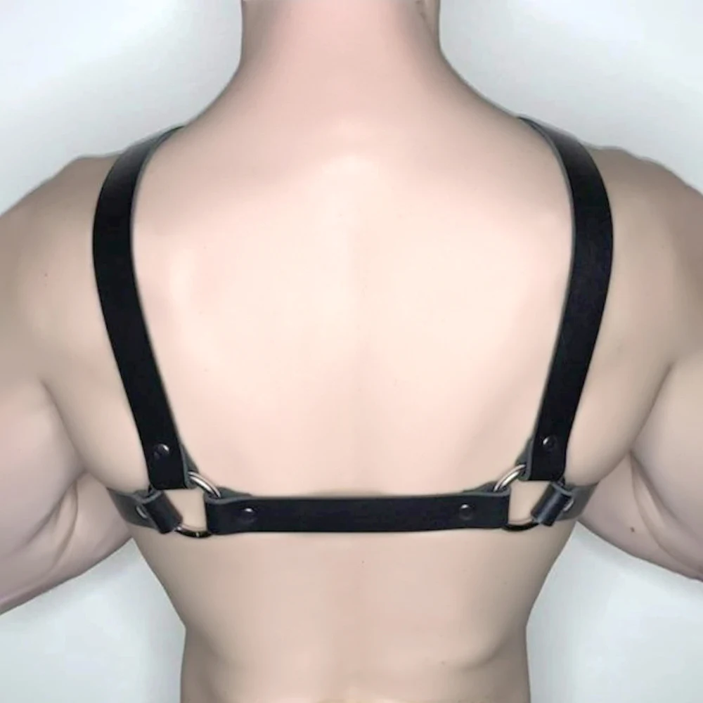 Men Harness Gay BDSM Pu Leather Studded Decor Harness Adjustable Sex Bondage Harness Fetish Clothing Erotic Costume Bondage