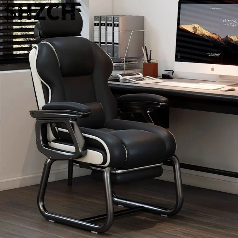 Home Computer Chair Comfortable Se    ntary     sk Office Chair Reclining Sofa Casual Bow E-sports Chair Fixed Foot