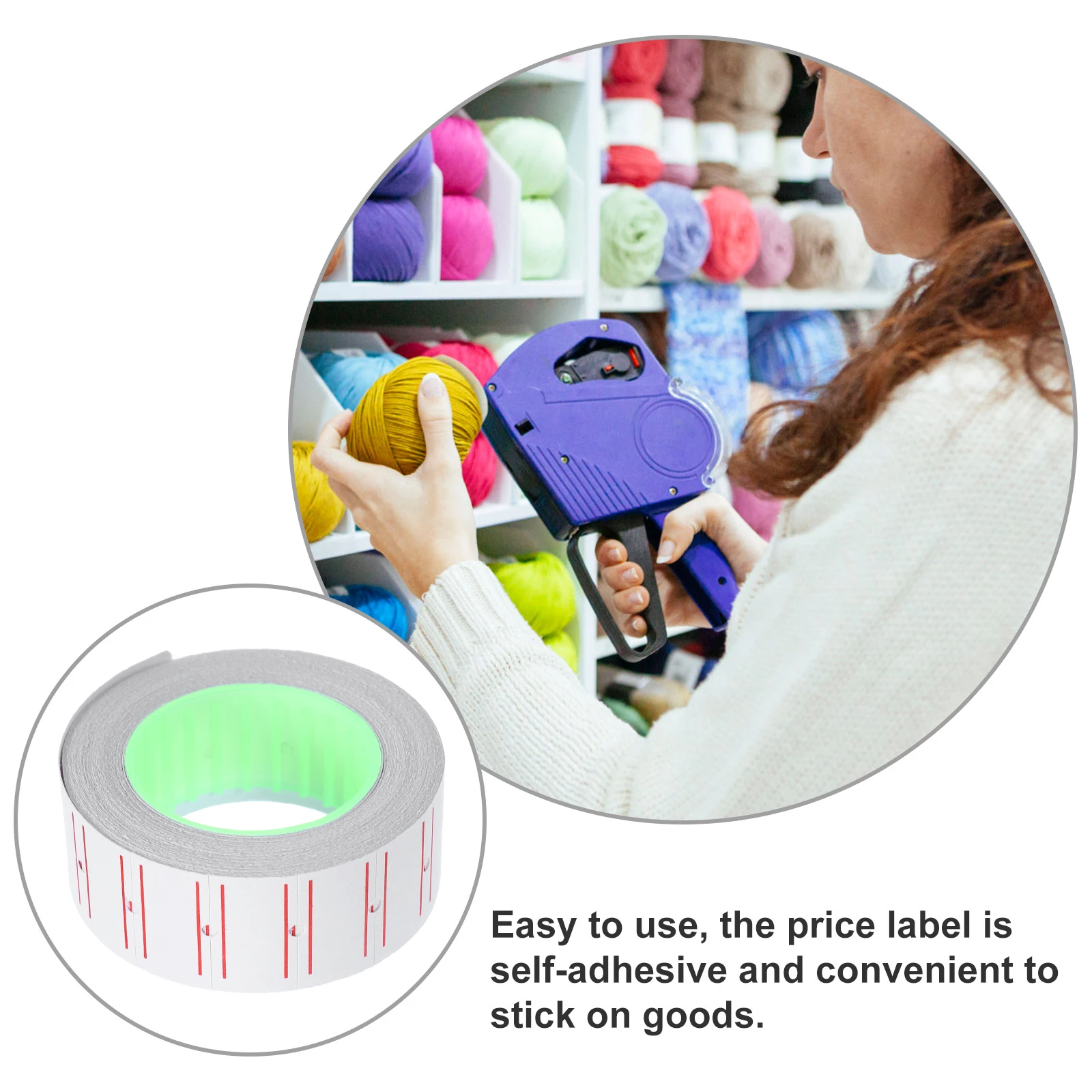 

5000 Pcs Price Paper Cost Tag Goods Marker Label Adhesive Market Sticker Garment Markers Machine Sign Tags