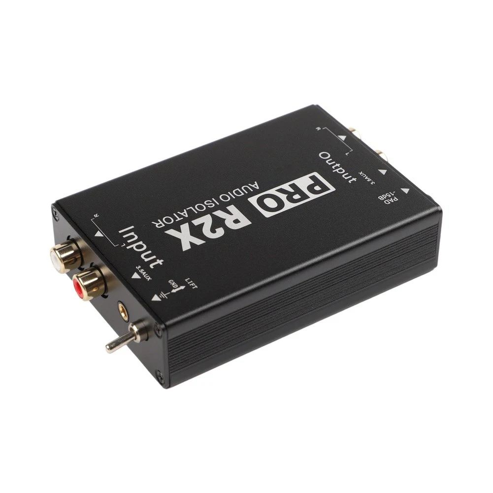 Black Aluminum Alloy For Rca Audio Isolator Transformer 20Hz-20kHz Ground Loop Noise For Eliminator For Broadcast System PRO For