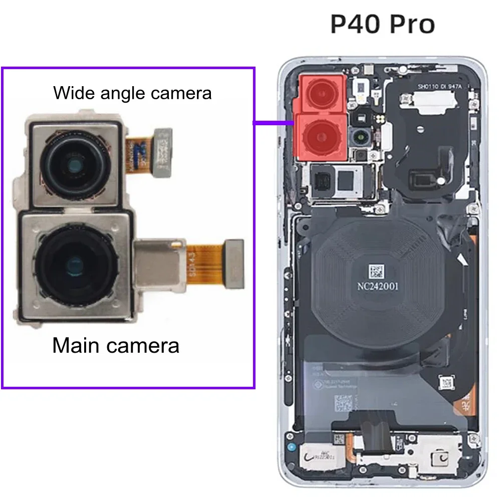 For Huawei P40 Pro Front & Back Camera Ultra wide angle Camera Connector Telephoto Module Flex Cable Replacem