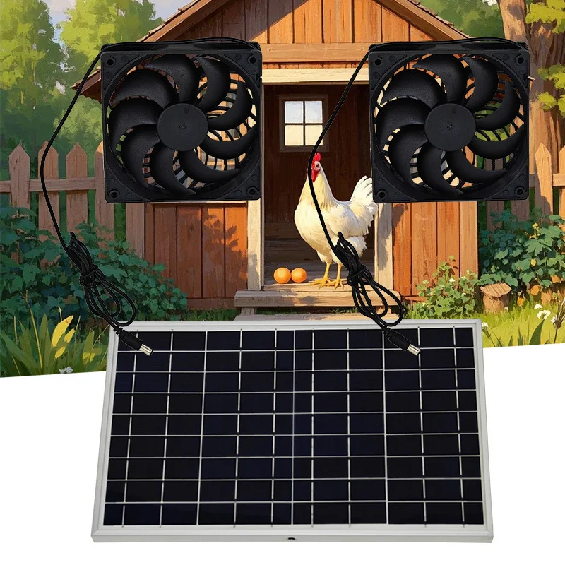 

10W Solar Exhaust Fan for Henhouse/kennel/utility Room IP65 Weatherproof and Energy-saving Ventilator