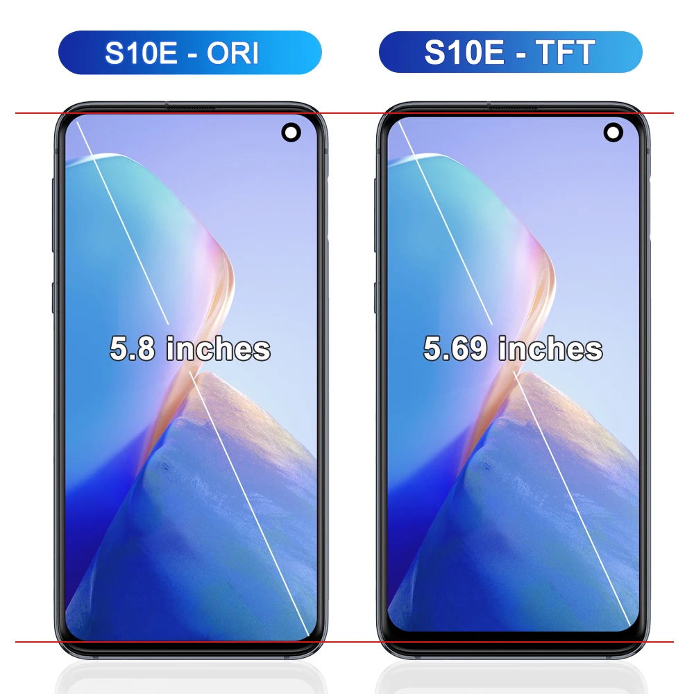 Pantalla táctil TFT INCELL LCD para Samsung S10E, repuesto de montaje de digitalizador LCD con marco para Samsung S10E, G970, G970F