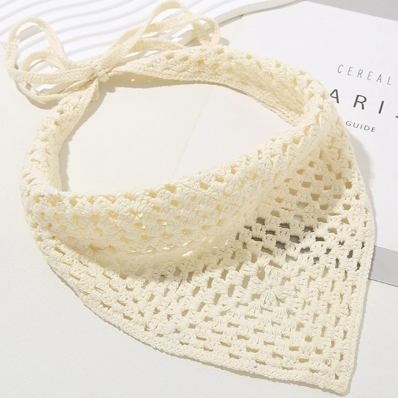 Girls Crocheted Bandana Head Wrap Exquisite Hairband Lady Turban Photo Props