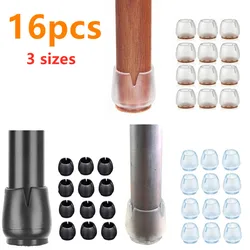 Almofadas de cadeira de mesa de silicone, protetores antiderrapantes de feltro, tapete de capa inferior para móveis quadrados e redondos, 16pcs