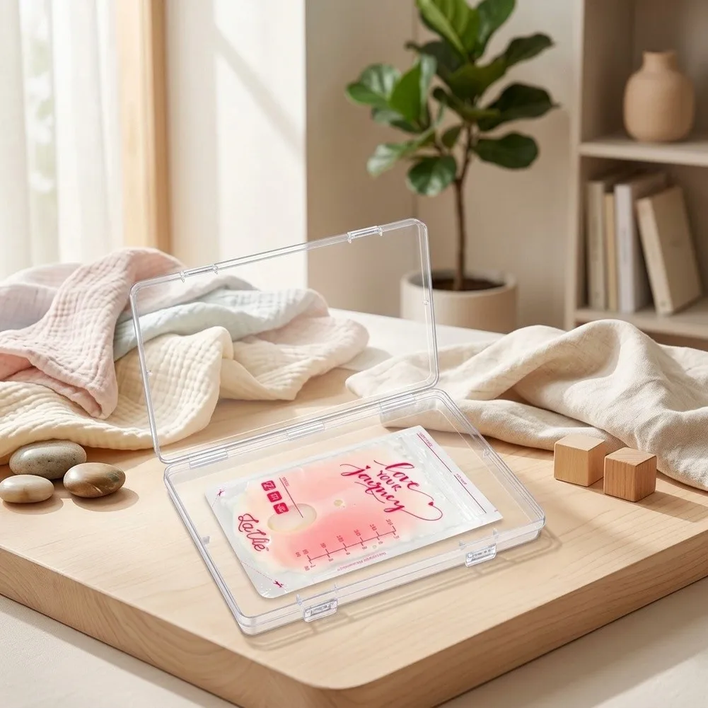 Refrigerator Milk Boxes Breast Milk Storage Bags For Daily Feeding Management Transparent Design Secure Fitting Lids