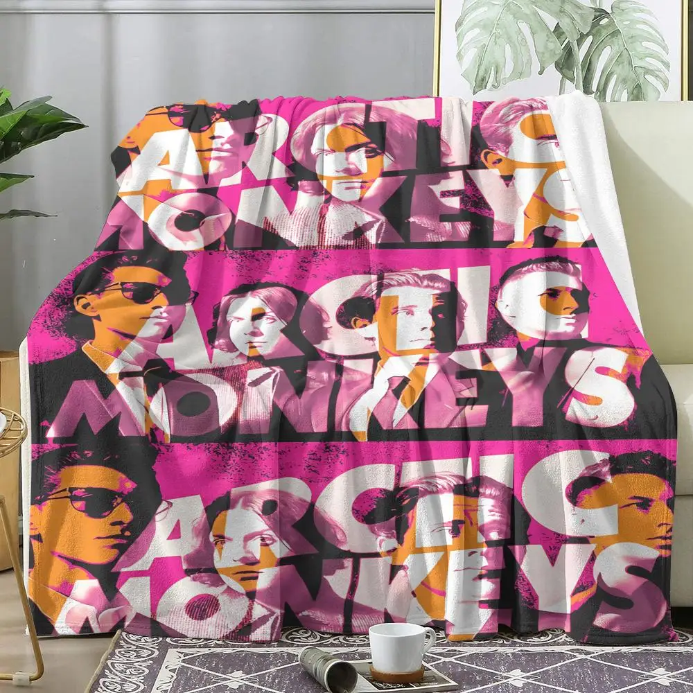 Popular Rock Band A-Arctic Monkeys Throw Soft Flannel Throw Summer Blanket Lightweight Cozy Nap Blanket for Sofa Bed Travel