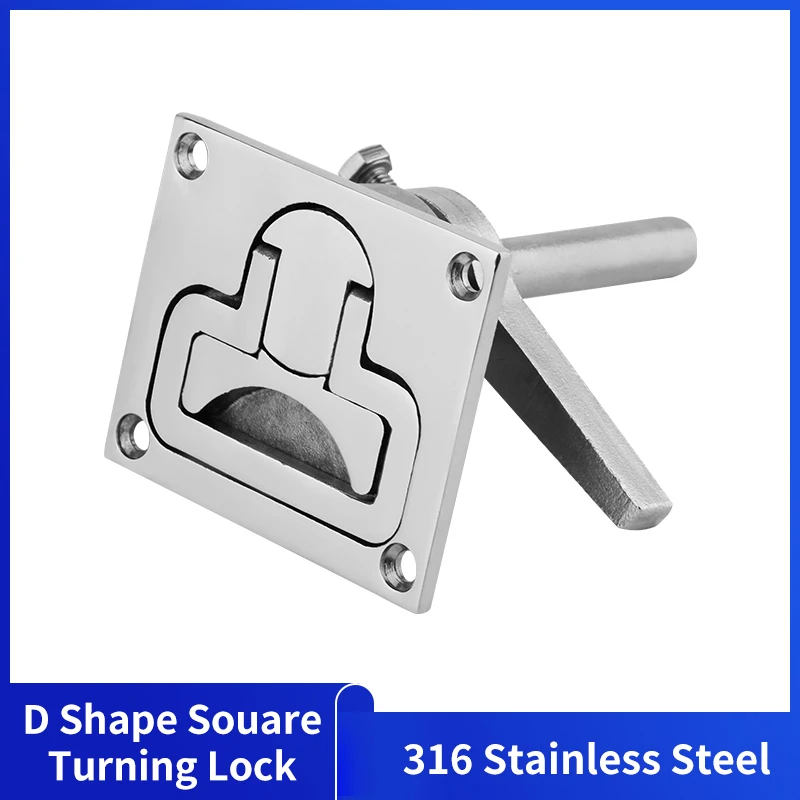 Alastin Stainless Steel Boat Floor Lock Hatch Latch Resistant Marine Turning Lock Lift Handle Deck Hardware Accessory