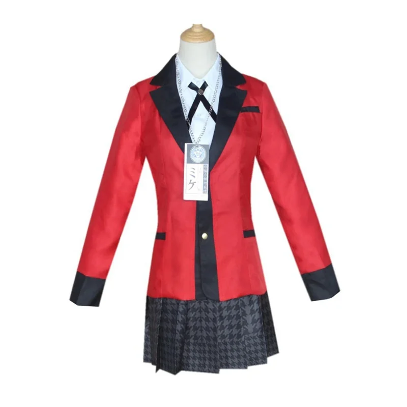アニメ賭ケグルイコスプレ衣装 Runa Yomozuki 賭ケグルイパーカー学校制服かつらハロウィンコスチュームドレス女性女の子