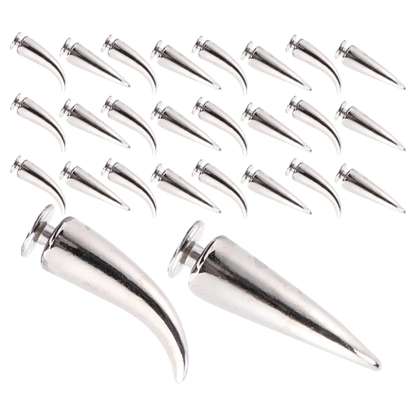 40Pcs Punk Screwback Rivets Metal Cone Spikes Studs Silver Alloy for DIY Leathercraft Jackets Shoes Bags 21Mm Cone Spikes Rivets
