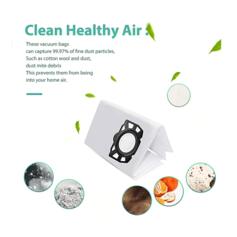 Bolsa de polvo de 9 piezas para Karcher WD4, WD5-10, MV5, MV6, Robot aspirador, piezas de repuesto, accesorios