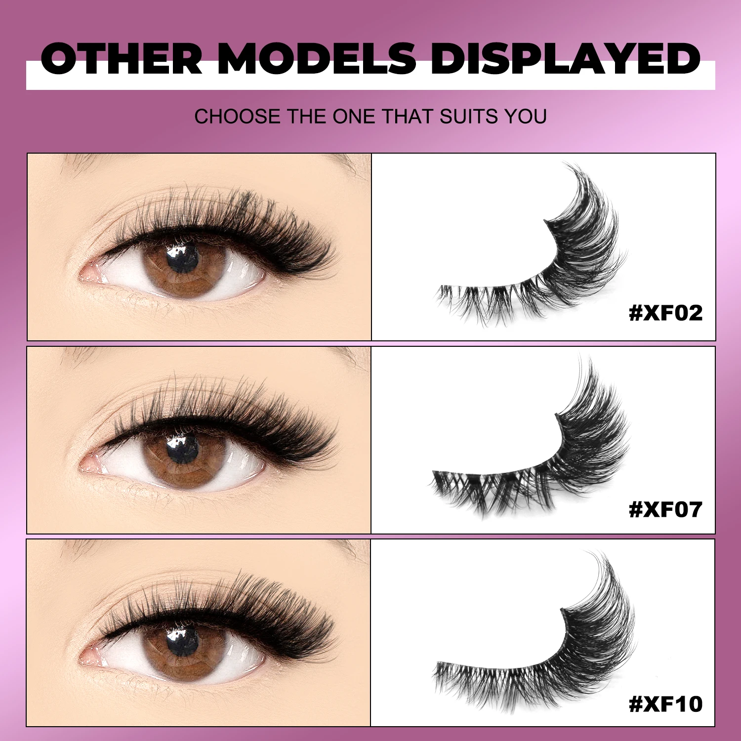 GROINNEYA Pluizige Wimpers Natuurlijke Cat Eye Wimpers Dramatische Krul Volledige Strip Wimpers 3D Faux Nertsen Wimpers Extension Make-Up