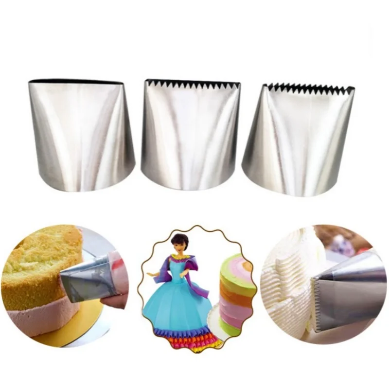 1/3 Piezas Boquillas Extra Grandes de Acero Inoxidable para Decoración de Pasteles, Herramientas de Repostería, Puntas para Fondant, Accesorios para Hornear
