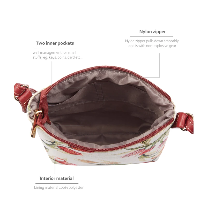 SAJA Vintage Shoulder bag Crossboby Female bag for Women Tulip Flower Leisure Travel bag Purse handbags Ladies Girls Daily Pouch