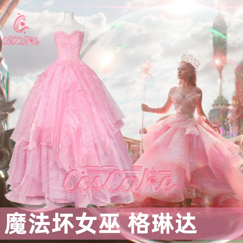 Evil Glinda cosplay costume disguise women pink dress Halloween Carnival party outfits coscake suit