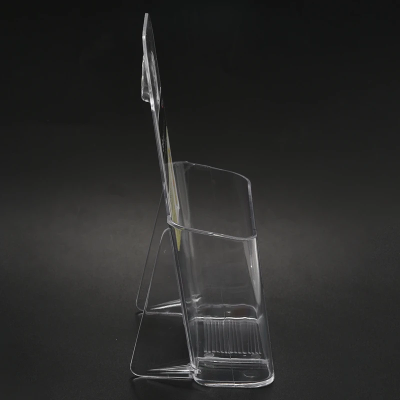 프리미엄 삼단 4 인치 와이드 브로셔 홀더 6 팩, 플라스틱 브로셔 홀더, 벽걸이 투명 조리대 정리함 문학 H