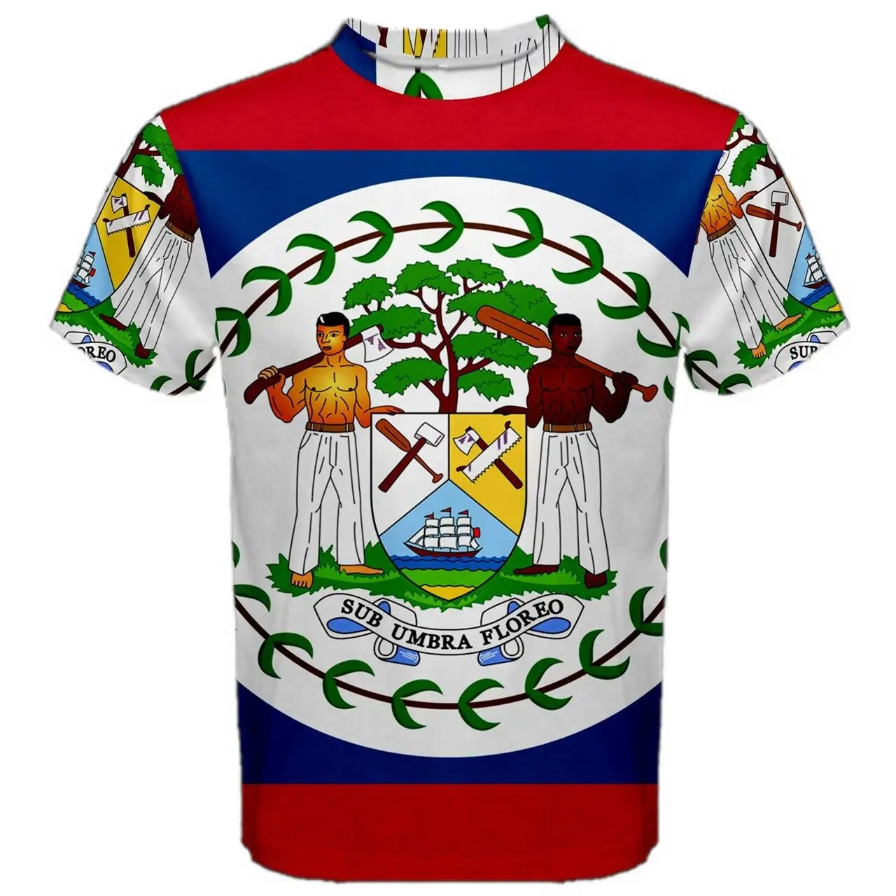 Custom Name Summer Casual Belize Flag Graphic T-shirts Men's Fashion E-Sports Jersey Short Sleeve Tops Fast Dry Streetwear