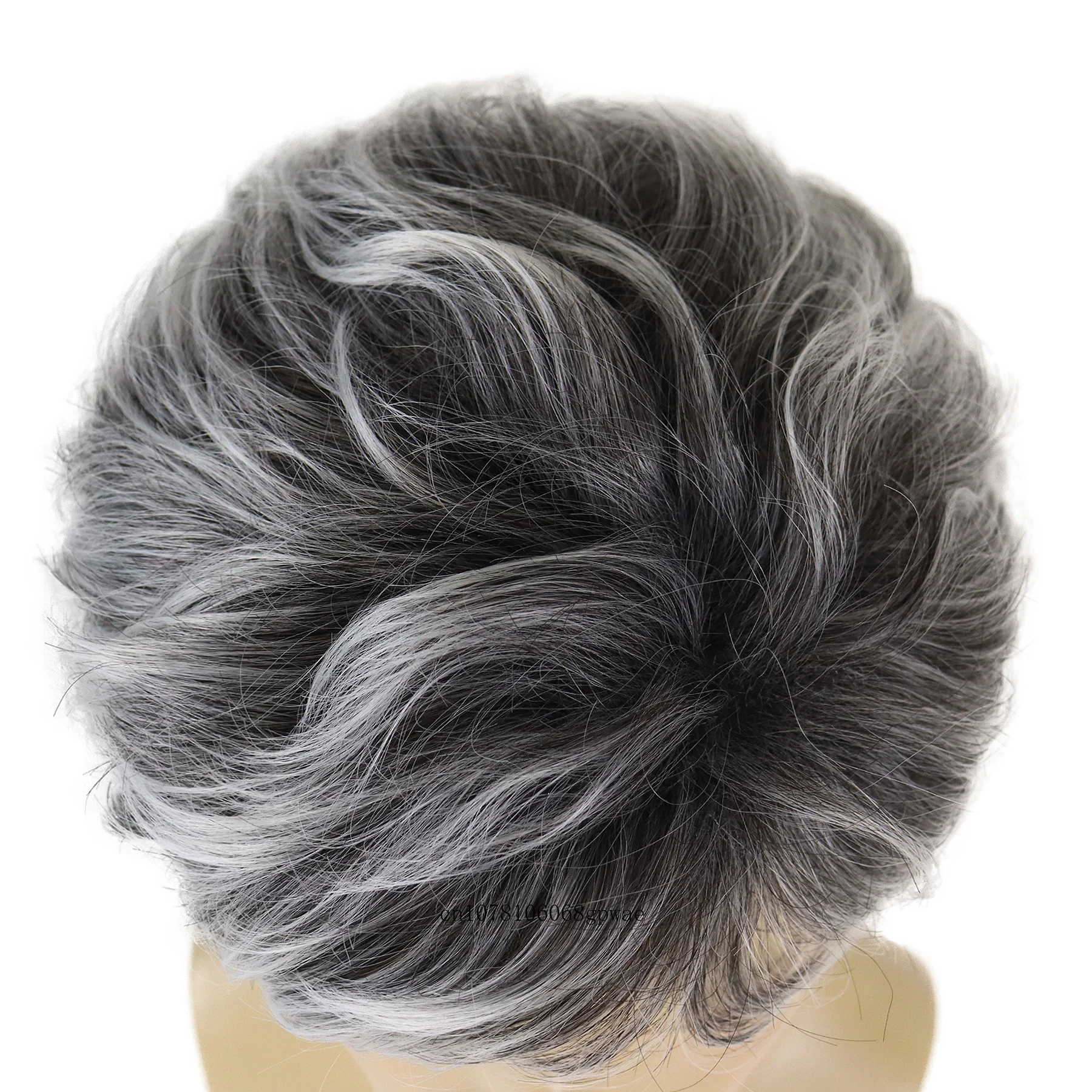 Perruque Synthétique Coupe Pixie Naturelle avec Frange pour Homme, Cheveux Courts Ondulés, Gris Profond, Utilisation pour ixd\'Halloween, Cosplay 03