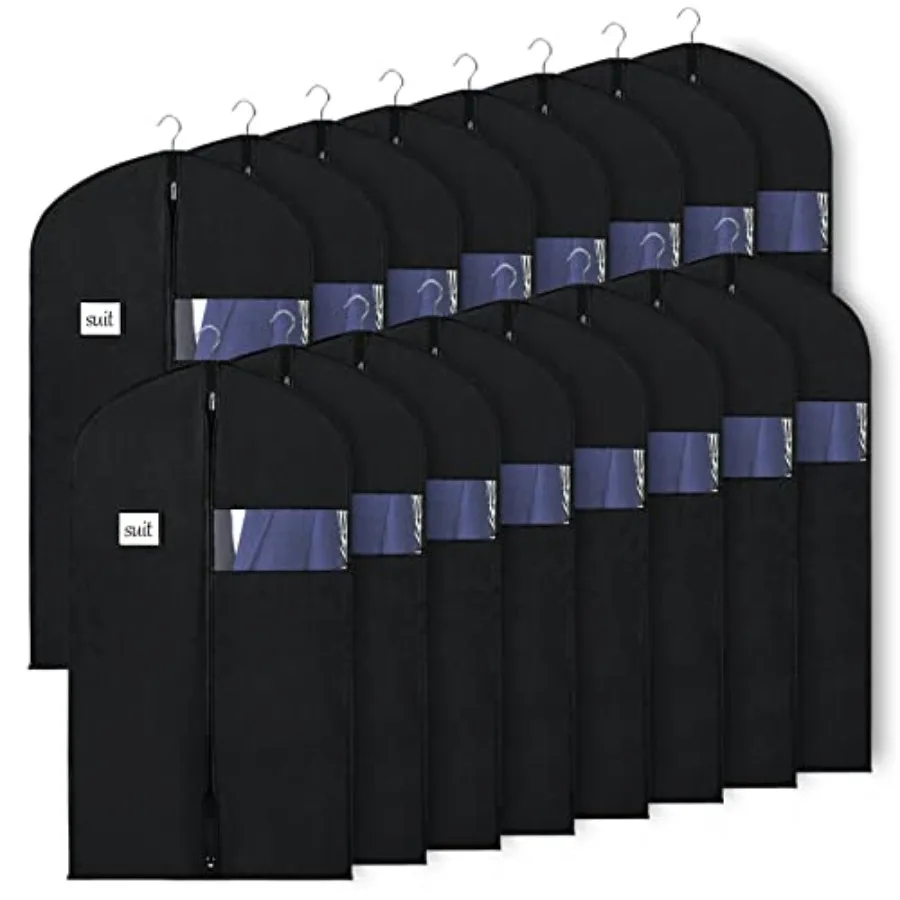 

40" Suit Bags for Closet Storage Set of 16 Garment Bags for Hanging Clothes Suit Cover Bags for Suits Coats Dress with Zipper a
