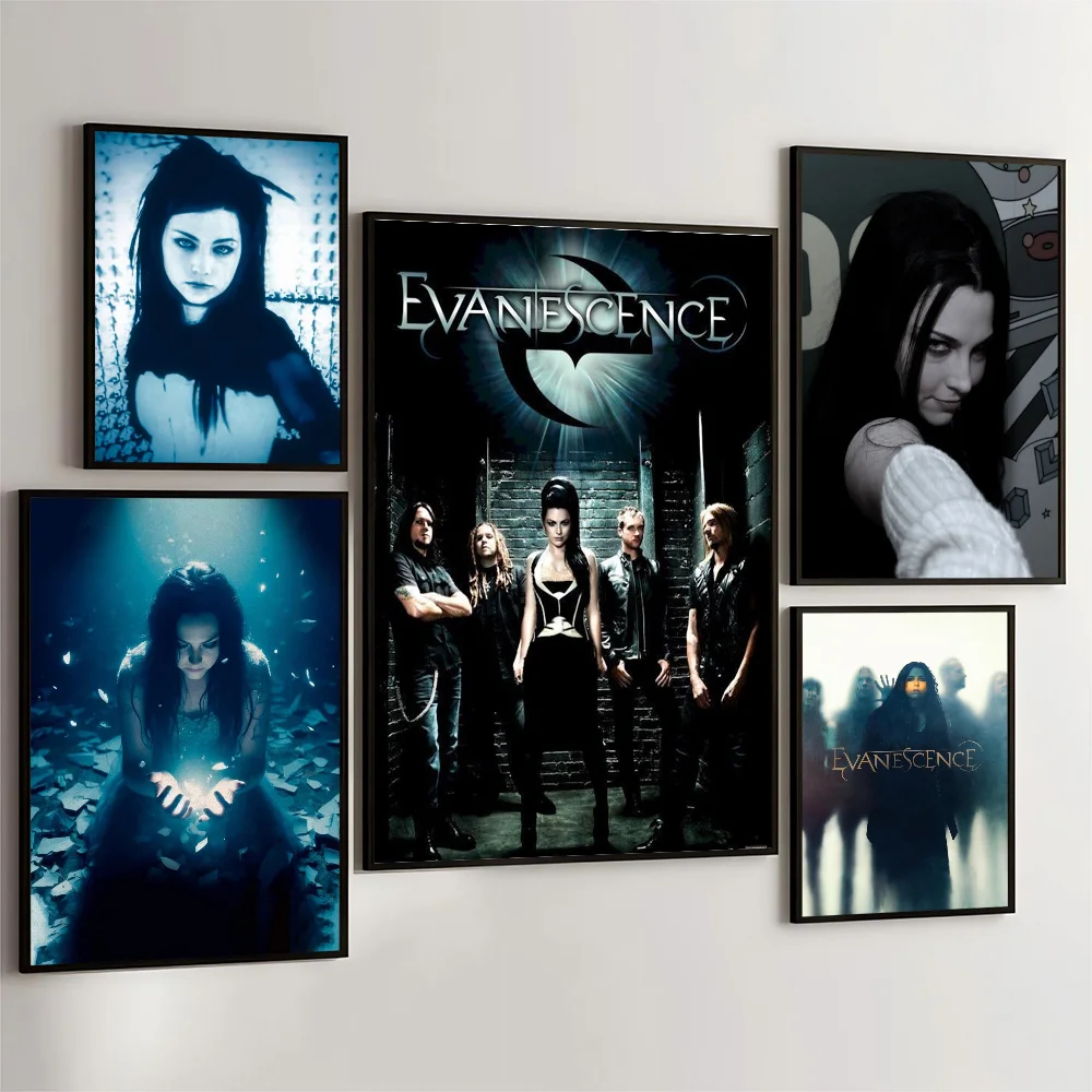 1PC Evanescence Rock Bands Poster Movie Sticky Posters Retro Kraft Paper Sticker DIY Room Bar Cafe Aesthetic Art Wall Painting