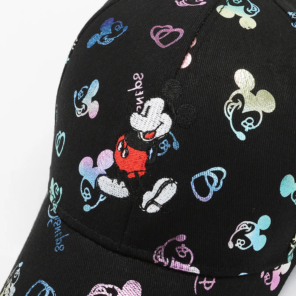 ديزني ميكي ماوس قبعة بيسبول النساء الرجال الكرتون طباعة قبعة الشمس موضة عادية قابل للتعديل في الهواء الطلق الصيف قبعة هدايا الأطفال