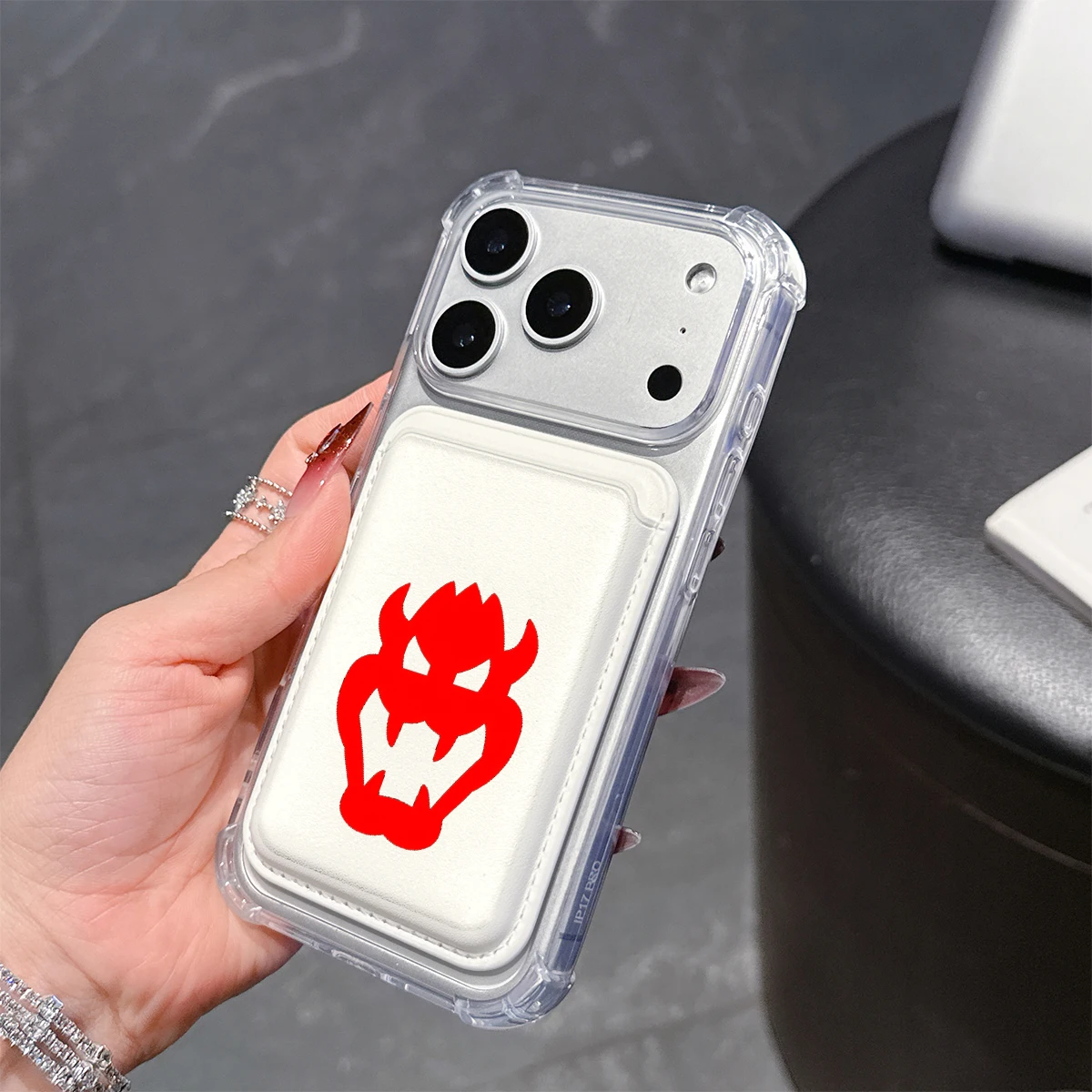 Red Monster Silhouette Phone Case For iPhone 17 16 15 14 Pro Max Plus Wallet Pocket Transparent Soft TPU for Magnetic Phone Case view 4