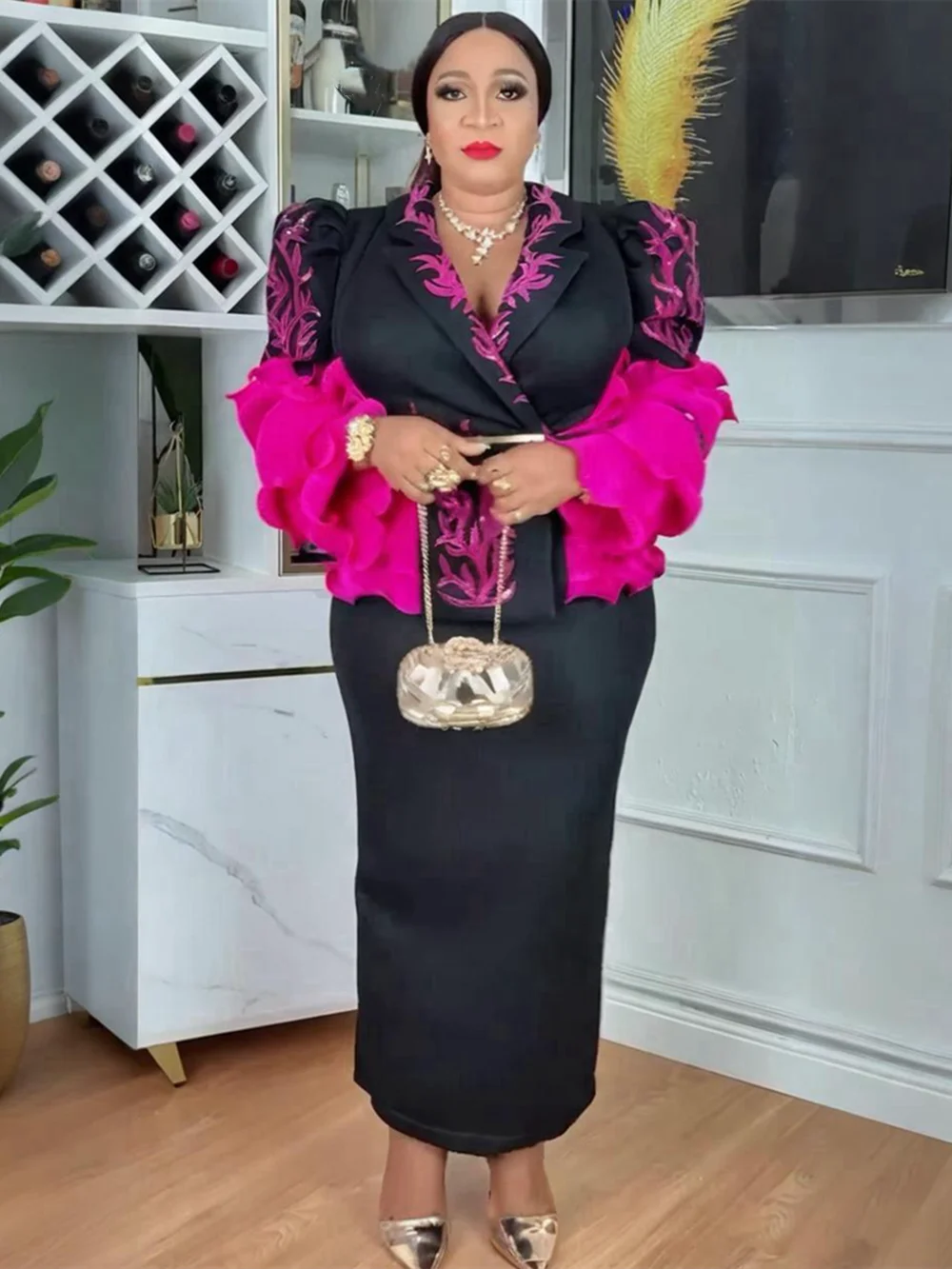 

African Clothes for Women 2 PCS Sets Tops And Skirts Suits Dashiki Ankara Turkey Outfits Gown Plus Size Wedding Party Dresses