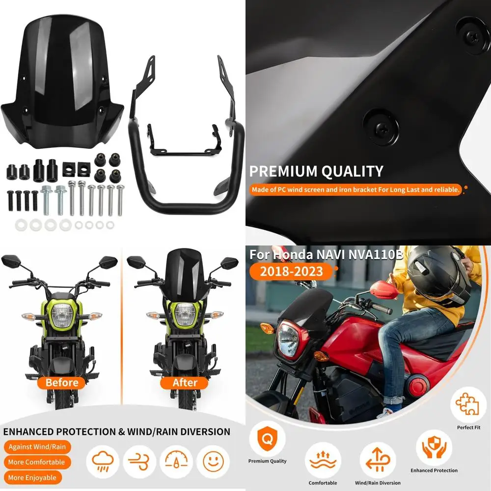 

for 2018-2023 Honda NAVI NVA110B Accessories Windshield Windscreen Deflector with Mount Bracket