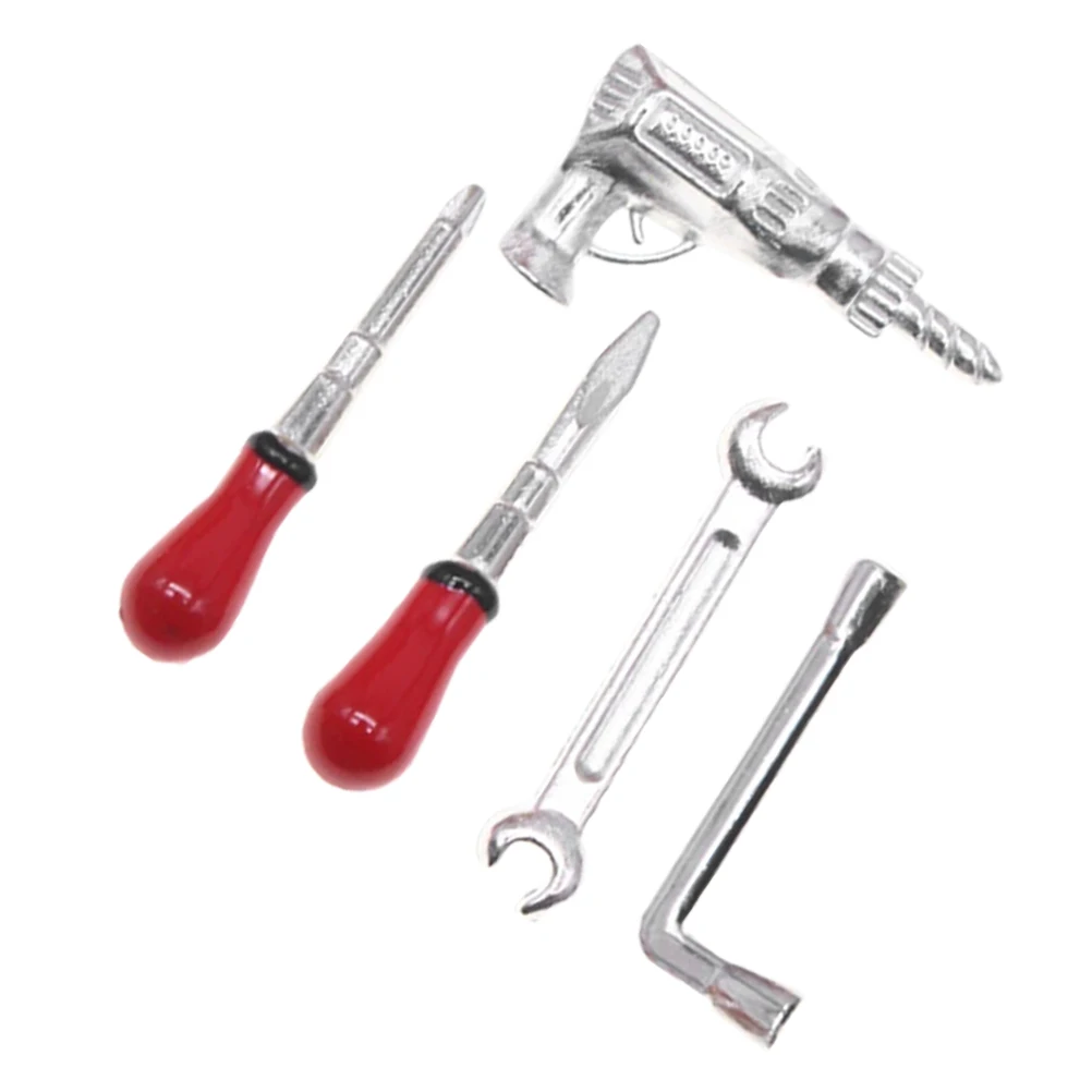

5 Pcs Children's Toy Tools Mini Kit Repair Miniature Dollhouse Accessories Toys