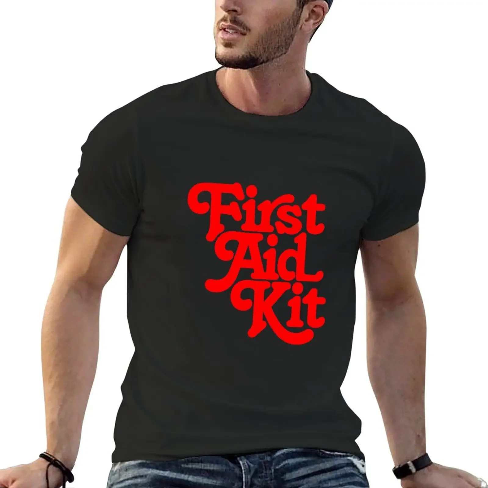 First Aid Kit Band Logo T-Shirt vintage heavyweights fitted t shirts for men