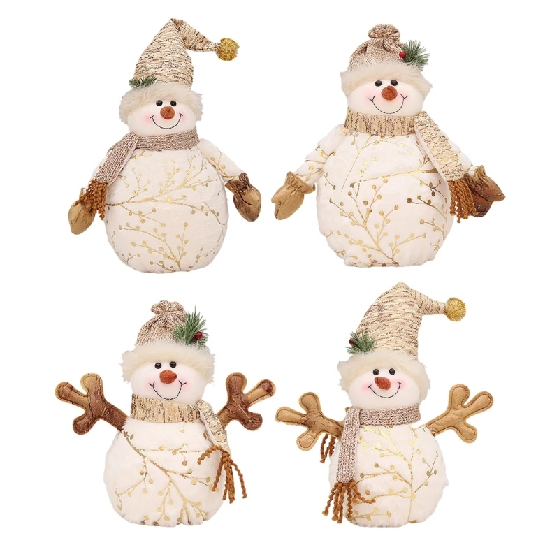 KX4B Abalorio elegante muñeco nieve coleccionable en general accesorio portátil para exhibición escritorio para