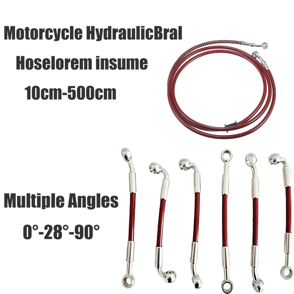 Motorcycle Dirt Bike Specificmulti Angle High-Temperature Resistant Brake Oil Pipe Braided Brake Hose Fuel Pipe Line10cm-500cm