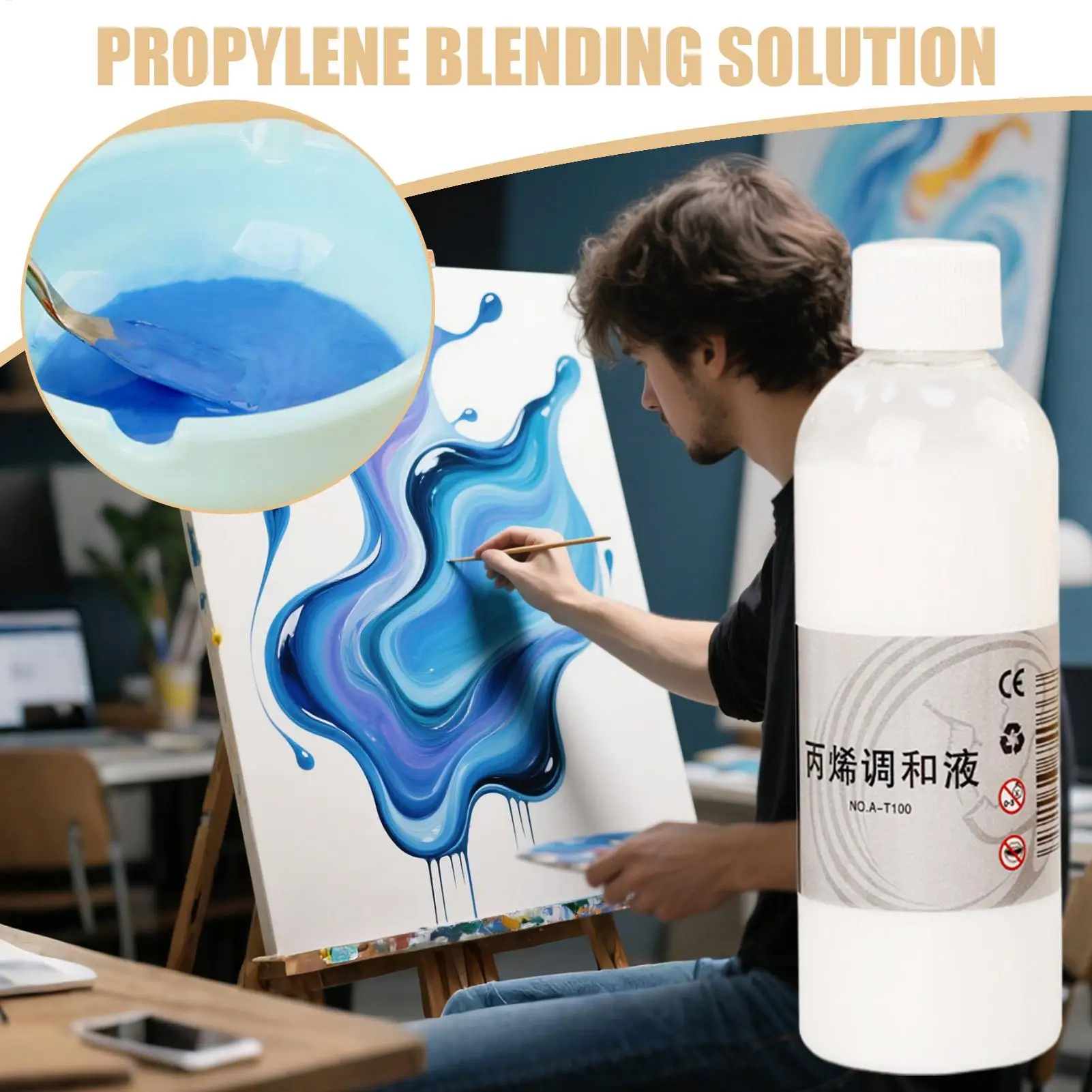 Acrylic Paint Thinner 100ml Acrylic Paint Special Blend Liquid art supplies Fluid Painting Blend for Color Blending Crafts