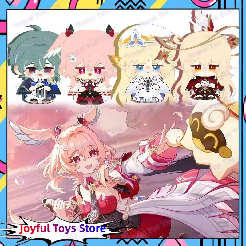 Neue Genshin Impact Plüsch-ähnliche Texturpuppe Luoen, 12 cm, kleine sitzende Figur, weich gefüllter, süßer Schlüsselanhänger, kuscheliges Cartoon-Spielzeug, Geschenk