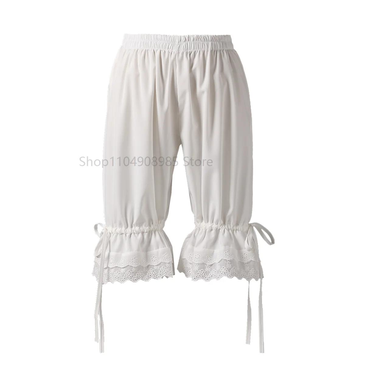 

AP Victorian Lace Bubble Safety Underpants Women Girl Lolita Bloomers Vintage White Pumpkin Elastic Shorts