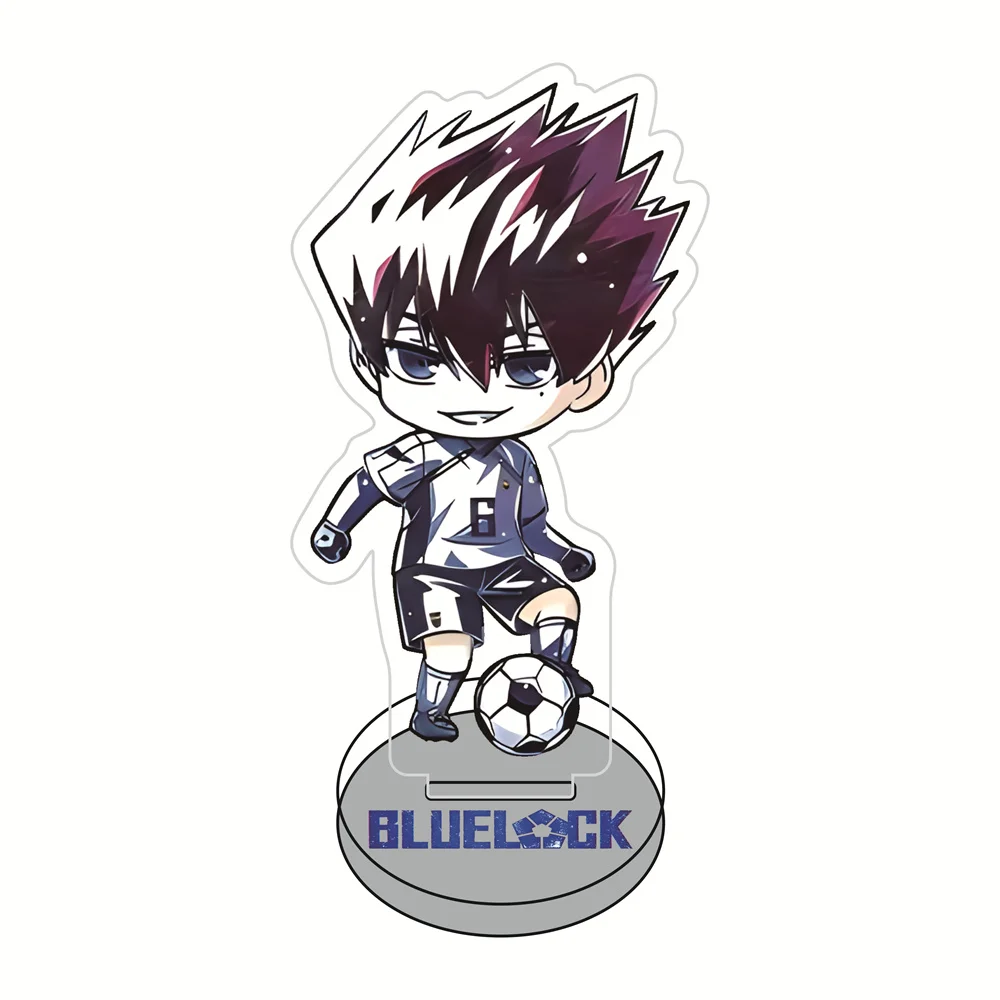 Blue Lock 10cm Soccer Uniform Q-Style Acrylic Stand Figures Keychain Anime Collectible Standee, Desk Decor Gift for Fans