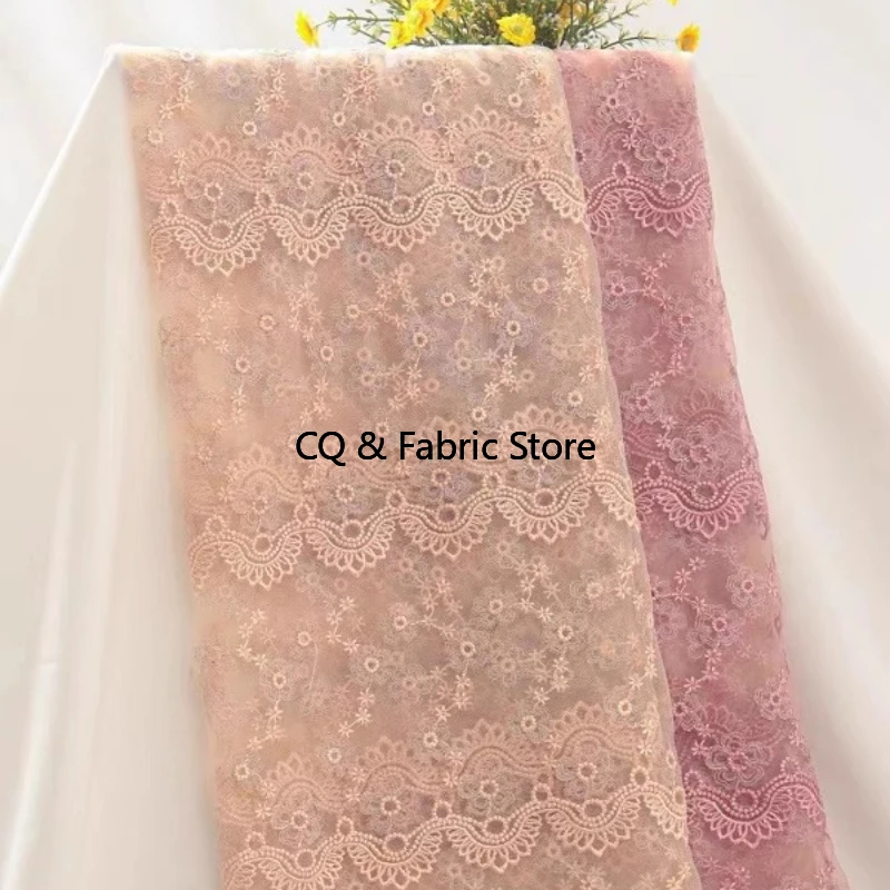 

Вышитая цветочная кружевная ткань для свадебных платьев и вечерних платьев, мягкий тюль, материал во дворе