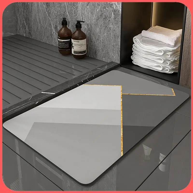 

A76I-Коврик для ванной, супервпитывающий, быстросохнущий, нескользящий коврик для ванной комнаты, домашний коврик из диатомита, 60 х 90 см, B