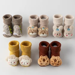 Baby Floor Socks for Boys Girls Winter Newborns Cotton Anti Slip Soled Cute Cartoon Toddler Sock Kids Thicken Warm Socken 0-3Yrs