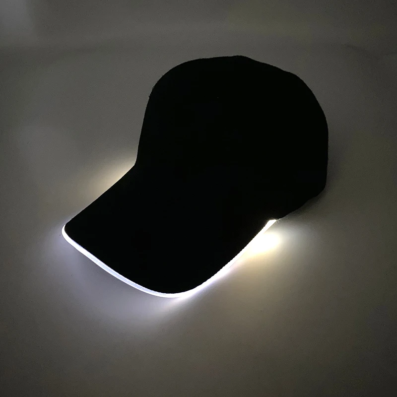 Fluor zierende LED Glasfaser Hut Neon leuchtende Baseball mütze Tanz Bar Party liefert HipHop Rap Hut Club Requisiten Kostüm – Detail 9
