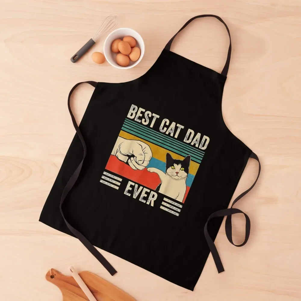 Mens Vintage Best Cat Dad Ever Bump Fit Apron Womens Dresses Kitchen Accessories 2022 Smock for hairdressing Apron