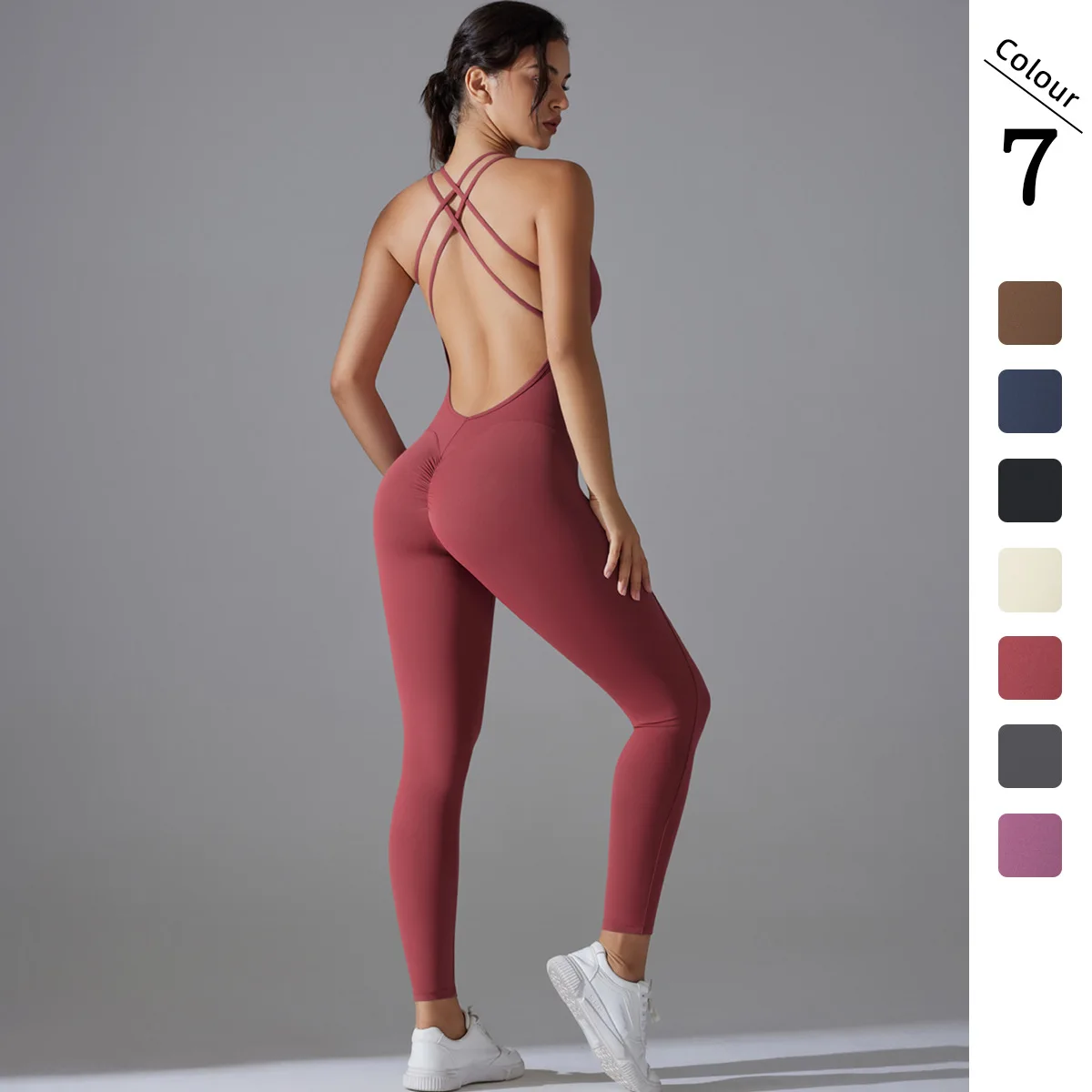 

Yoga Jumpsuit Women Sports Overalls Padding Fitness Clothing Push Up Sport Outfit Gym Set Woman Tracksuit Pilates Clothes Red