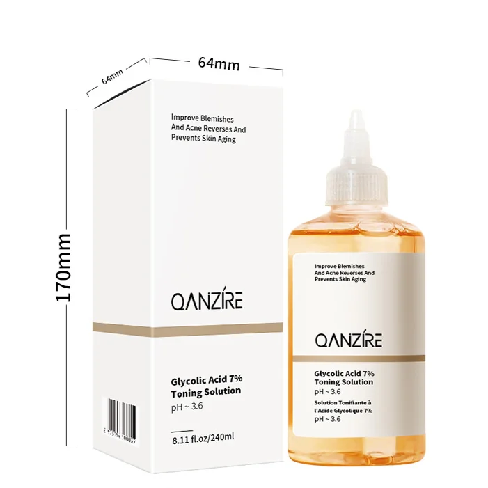 Glycolic Acid 7% Toning Solution Facial Hydrating Essence Improve Blemishes and Acne Reverses and Prevents Skin Aging, 240ml