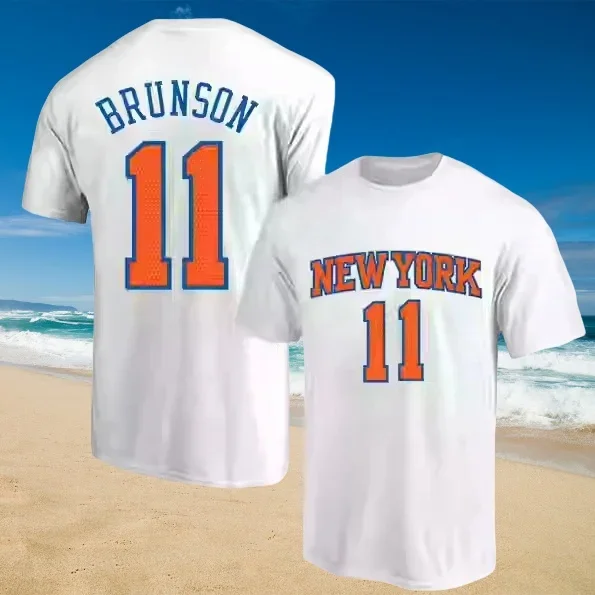

2025 Summer Breathable Men Women Casual Sports Short Sleeved Printed T-shirt Basketball New York No.11 B-Brunson Fashion Jersey