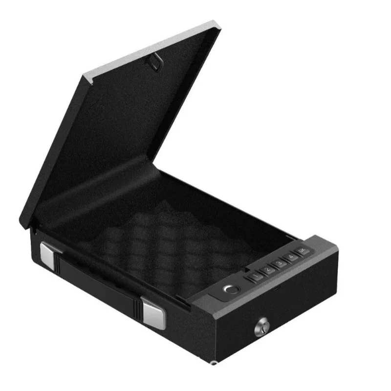 Travel Handgun Case with Fingerprint Password Portable Car Gun Safe Box Anti-theft Safe Box