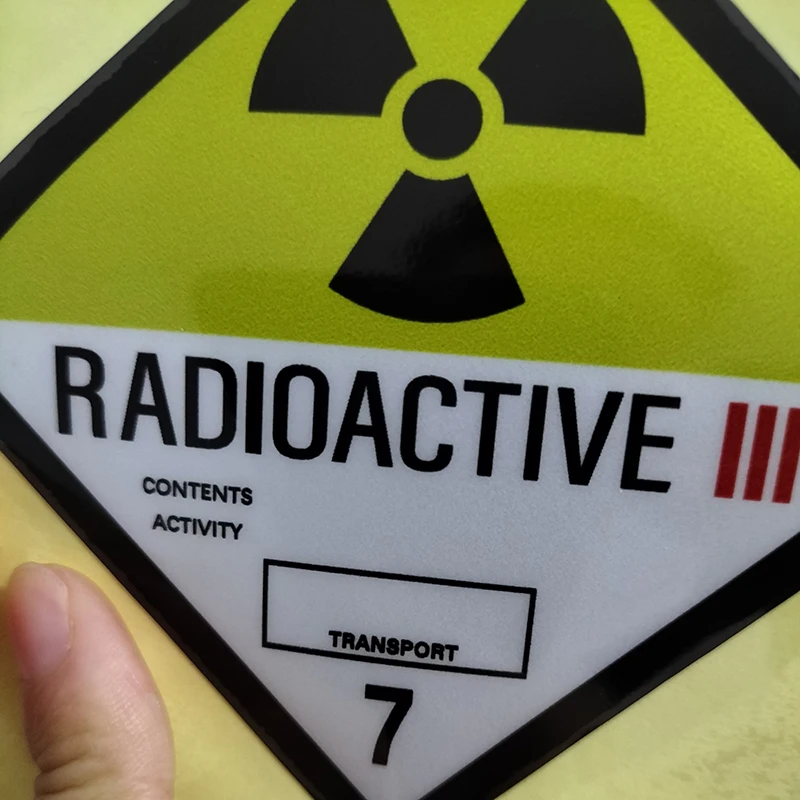 Personality Customization Warning Radiological Signs Car Sticker Radiation-proof Vinyl PVC Hospital Interior Decoration 8x8cm