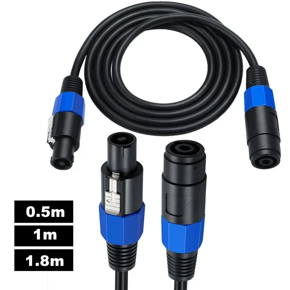 Male Speakon To Speakon Female Cable Professional Audio Cord DJ Speaker Cable Wire with Twist Lock - 2 Conductor 0.5m 1m 1.8m